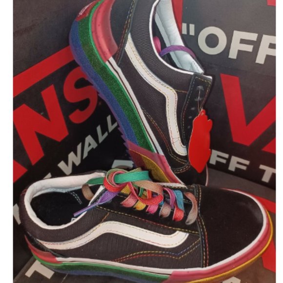 Vans Old Skool Stacked Rainbow Glitter Platform Men's 4/Women's 5 .5 VN0A4U15WW1 - Picture 1 of 13